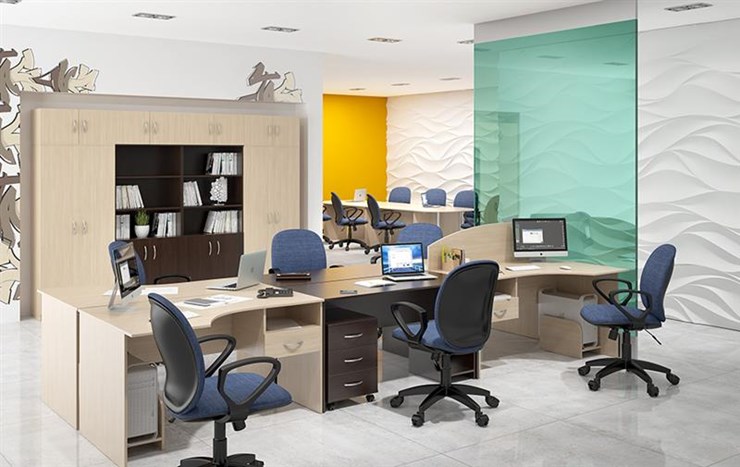 Комплект офисной мебели SIMPLE с эргономичными столами и тумбами в Пензе - изображение 5